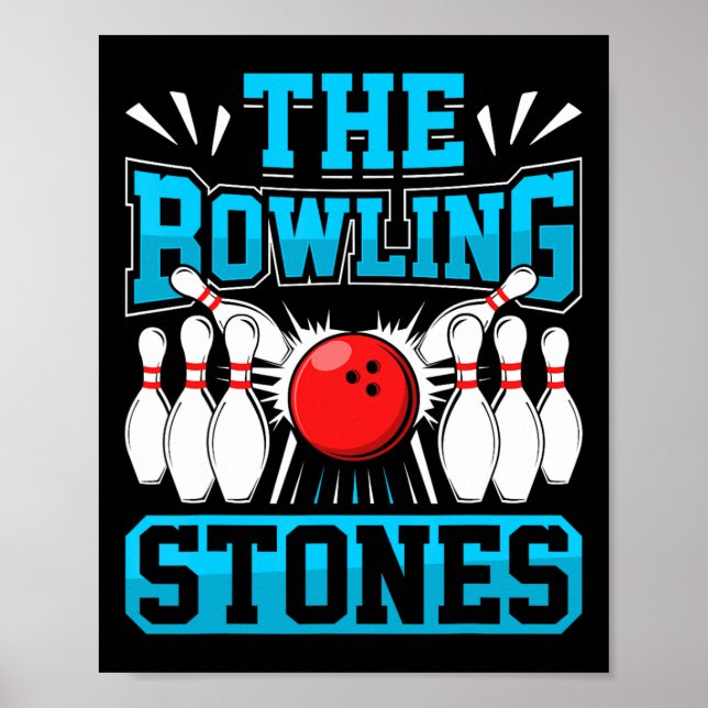 Bowling Stones Funny Bowlers Bowling L Poster (Framsidan)