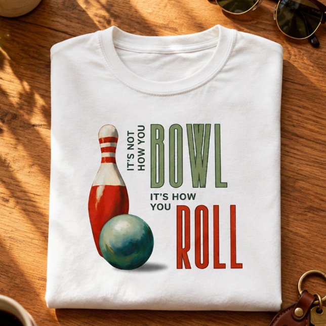 Bowling T-shirt med kägla och bowlingklot (Skapare uppladdad)