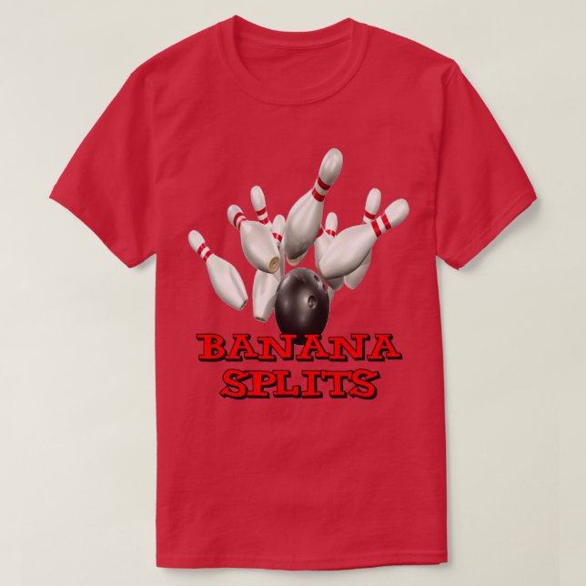 Bowling Team Banana Splits T Shirt (Design framsida)