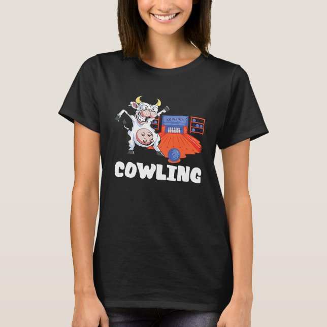 Bowling Team Bowling Cow Bowlareare Bowling Pin St T Shirt (Framsida)