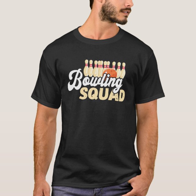 Bowling Team Bowling Squad Bowler Bowling Pin Stri T Shirt (Framsida)