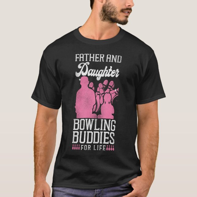 Bowling Team Far och Dotter Bowling Buddies T Shirt (Framsida)