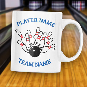 Bowling Team Mugg - Strejka Logotyp Team & Player 