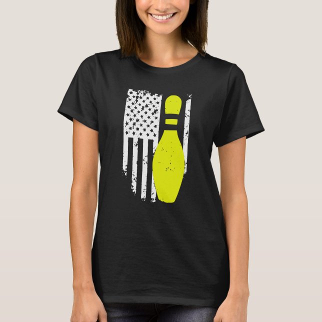 Bowling Team Patriotic Bowling T Shirt (Framsida)