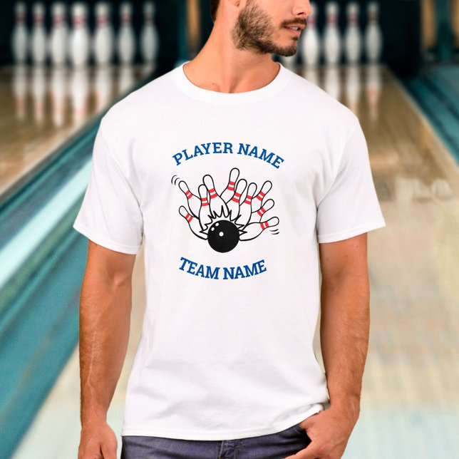 Bowling Team Shirt - Strejka Logotyp & Player Namn T (Skapare uppladdad)