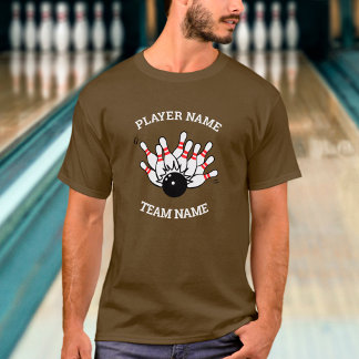 Bowling Team Shirt - Strejka Logotyp & Player Namn T Shirt