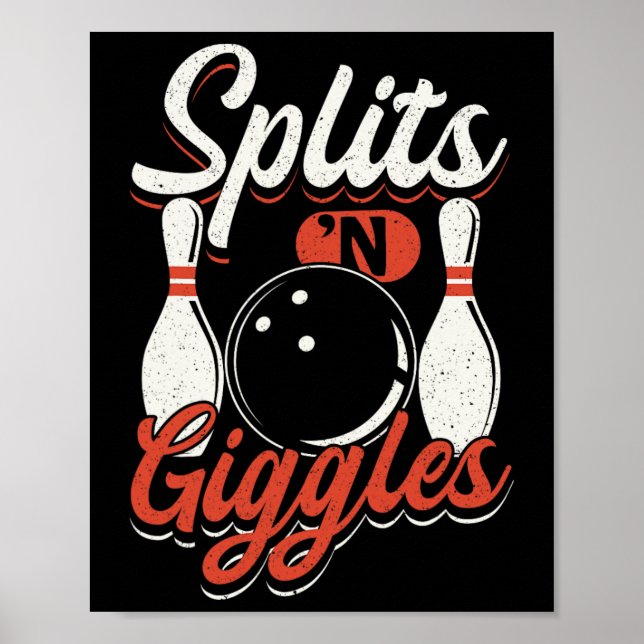 Bowling Team Stift Strejkas Splits'n Giggles Poster (Framsidan)