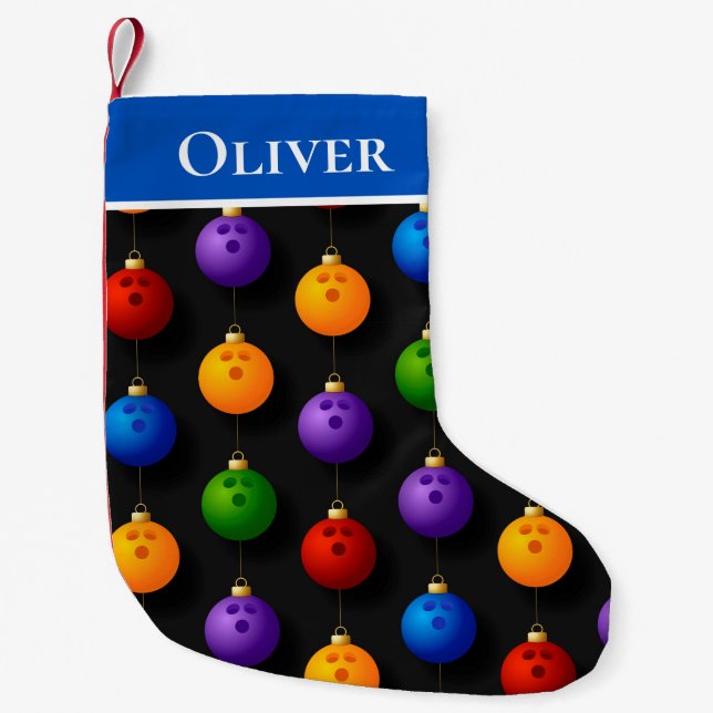 Bowling Tenpin-julen Helgdag Dekoration Namn Liten Julstrumpa (Framsidan)