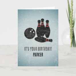 Bowling Thned Party - Coola Masculine Birthday Kort