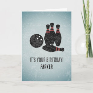 Bowling Thned Party - Coola Masculine Birthday Kort