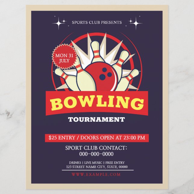 Bowling Tournament-flygare (Framsida)