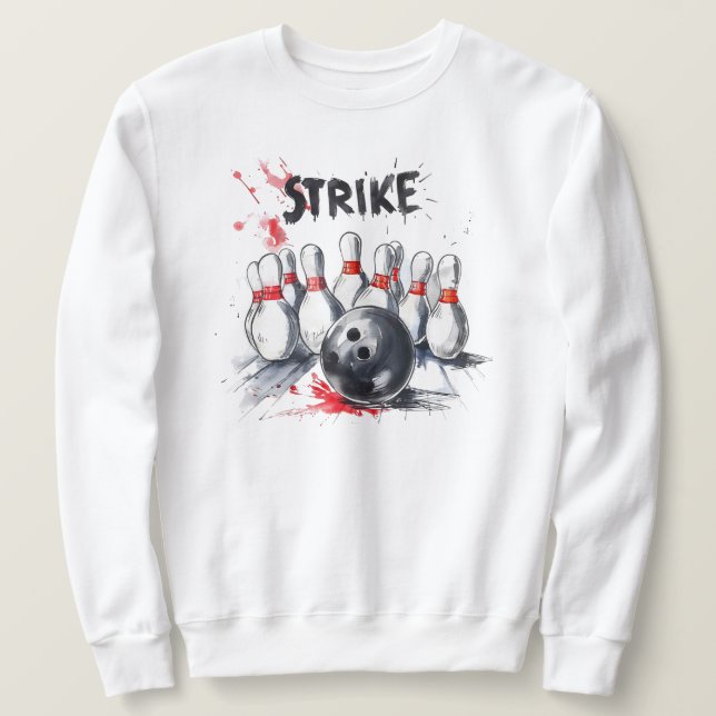 Bowling Tröja Lång Ärmad Tröja (Design framsida)