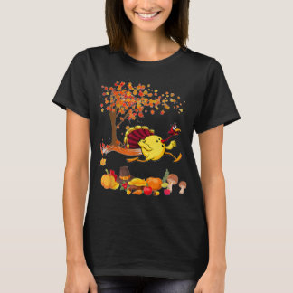 Bowling Turkey Thanksgiving Fall Träd Bowling Play T Shirt