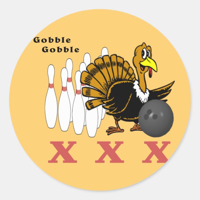 Bowling Turkey XXX Runt Klistermärke (Framsida)