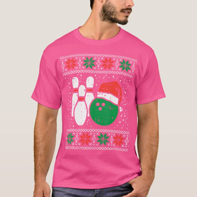 Bowling Ugly jul Sport Bowls Julafton Manar T Shirt (Framsida)