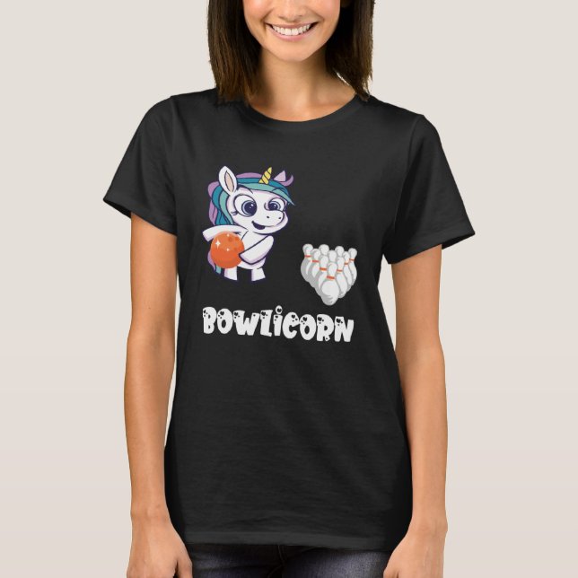 Bowling Unicorn Bowler Bowling Pin Bowling Team St T Shirt (Framsida)
