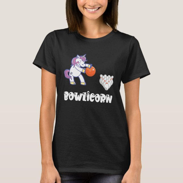 Bowling Unicorn Bowling Team Bowler Bowling Pin St T Shirt (Framsida)