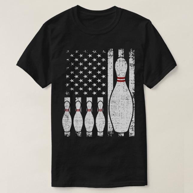 Bowling Us Flagga Bowling Player T Shirt (Design framsida)