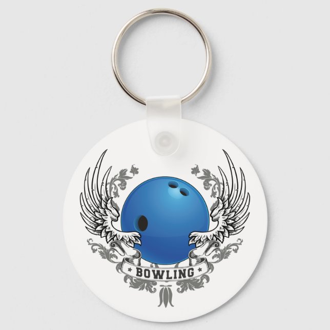 Bowling Vingar Keychain Nyckelring (Framsida)