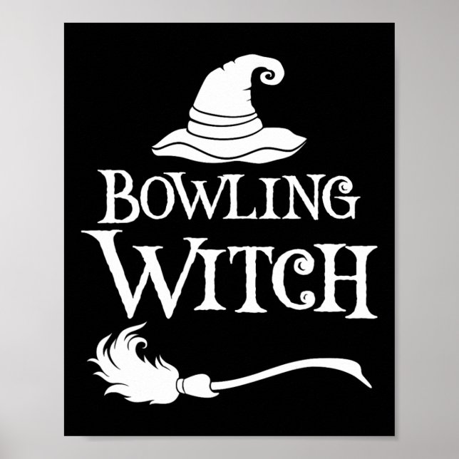 Bowling Witch Halloween Costume Shirt Poster (Framsidan)