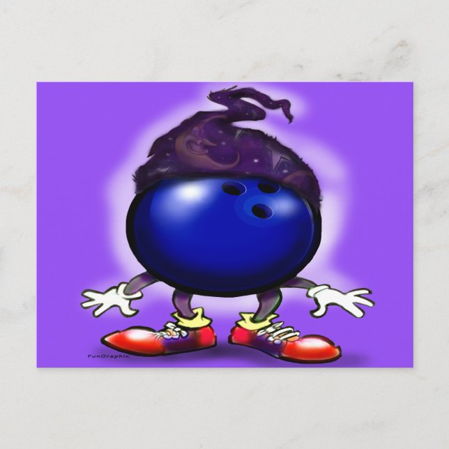 Bowling Wizard Vykort (Framsida)