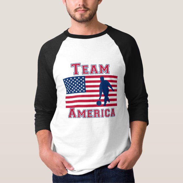 Bowlingamerikanska flagganlag Amerika T-shirt (Framsida)