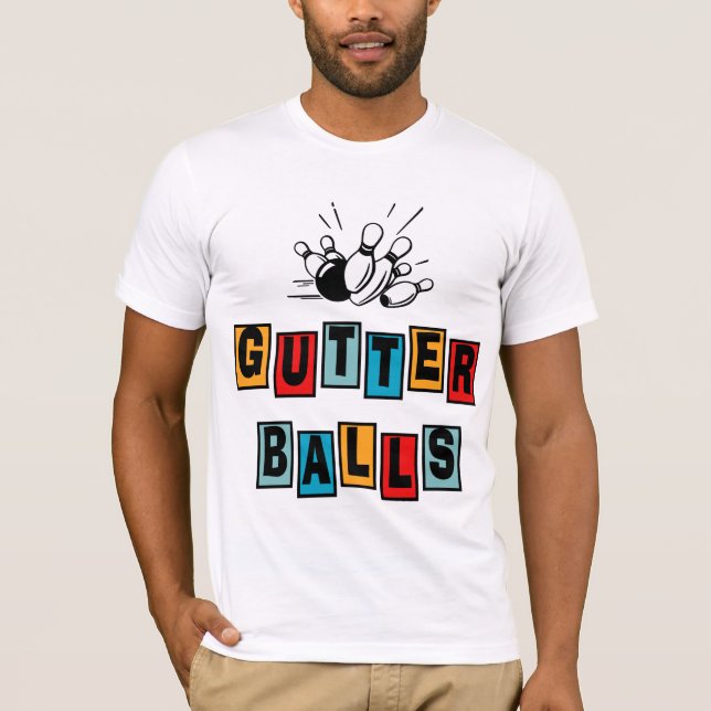 Bowlingavloppsrännabollar Tee Shirt (Framsida)