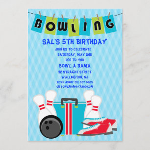 Bowlingbanerfödelsedagsfest inbjudan