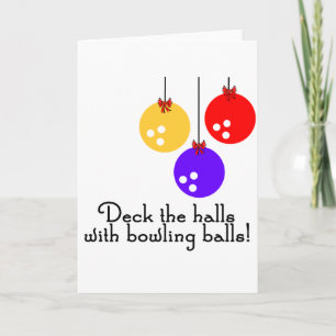 BowlingChick Deck Halls Helgkort