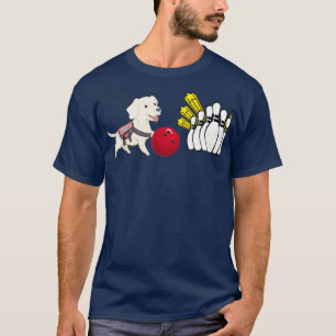 BowlingCute Hund spelar bowling roligt T T Shirt