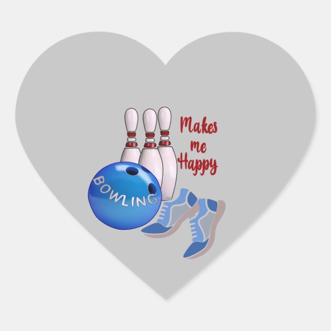 Bowlingdekal Hjärtformat Klistermärke (Framsida)