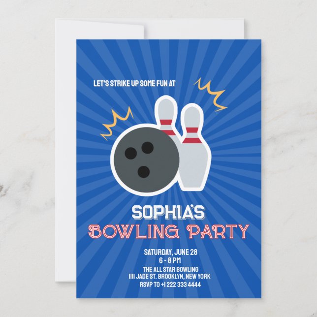 Bowlingfestinladning 4 inbjudningar (Framsida)