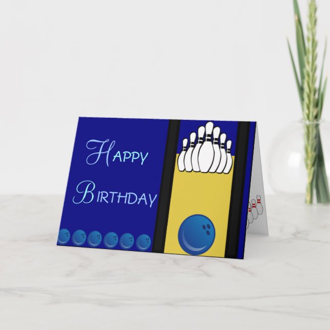 Bowlingfödelsedag Kort (Framsida)