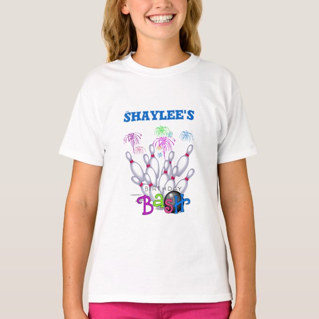 Bowlingfödelsedag T-shirt (Framsida)