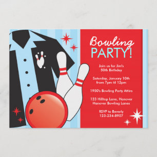 Bowlingfödelsedagsfest inbjudan