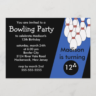 Bowlingfödelsedagsfest inbjudan