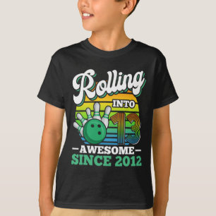 Bowlingfödelsedagsfest rullar in i 13 år 13:e t shirt