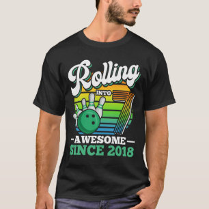 Bowlingfödelsedagsfest Rullar In I 7 År Pojke 7å T Shirt