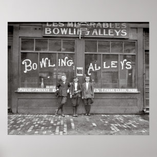 Bowlinghall, 1911. Gammalt foto Poster