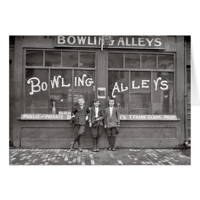 Bowlinghall, 1911 hälsningskort (Framsidan Horizontal)