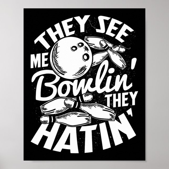 Bowlinghallskyltar Spare Strike 1  Poster (Framsidan)
