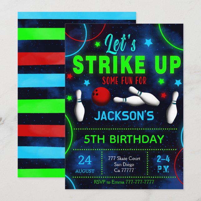 Bowlinginbjudan Inbjudningar (Fram/baksida)