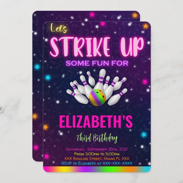 Bowlinginbjudan Inbjudningar (Fram/baksida)