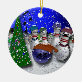 Bowlingjulsång Julgransprydnad Keramik