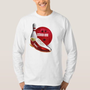 Bowlingklotet skor och klämmer fast med ditt tee shirt