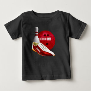 Bowlingklotet skor och klämmer fast med ditt tee shirt