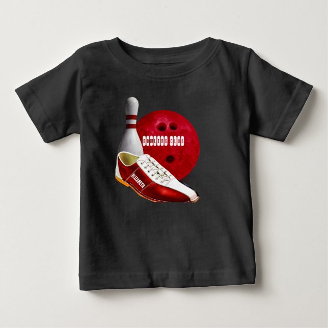 Bowlingklotet skor och klämmer fast med ditt tee shirt (Framsida)