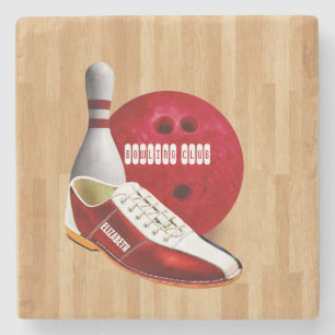Bowlingklotet skor och klämmer fast med ditt underlägg sten