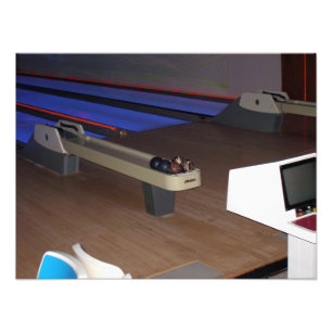 Bowlingklotretur i kanadensisk bowlingbana fototryck
