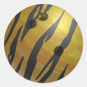 Bowlingklottigergult Runt Klistermärke